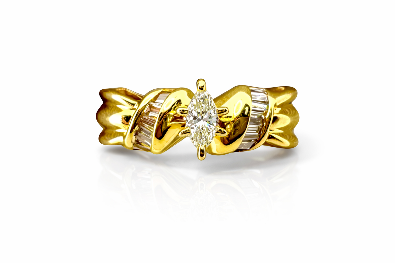 Marquise Center w/ Baguettes Ring