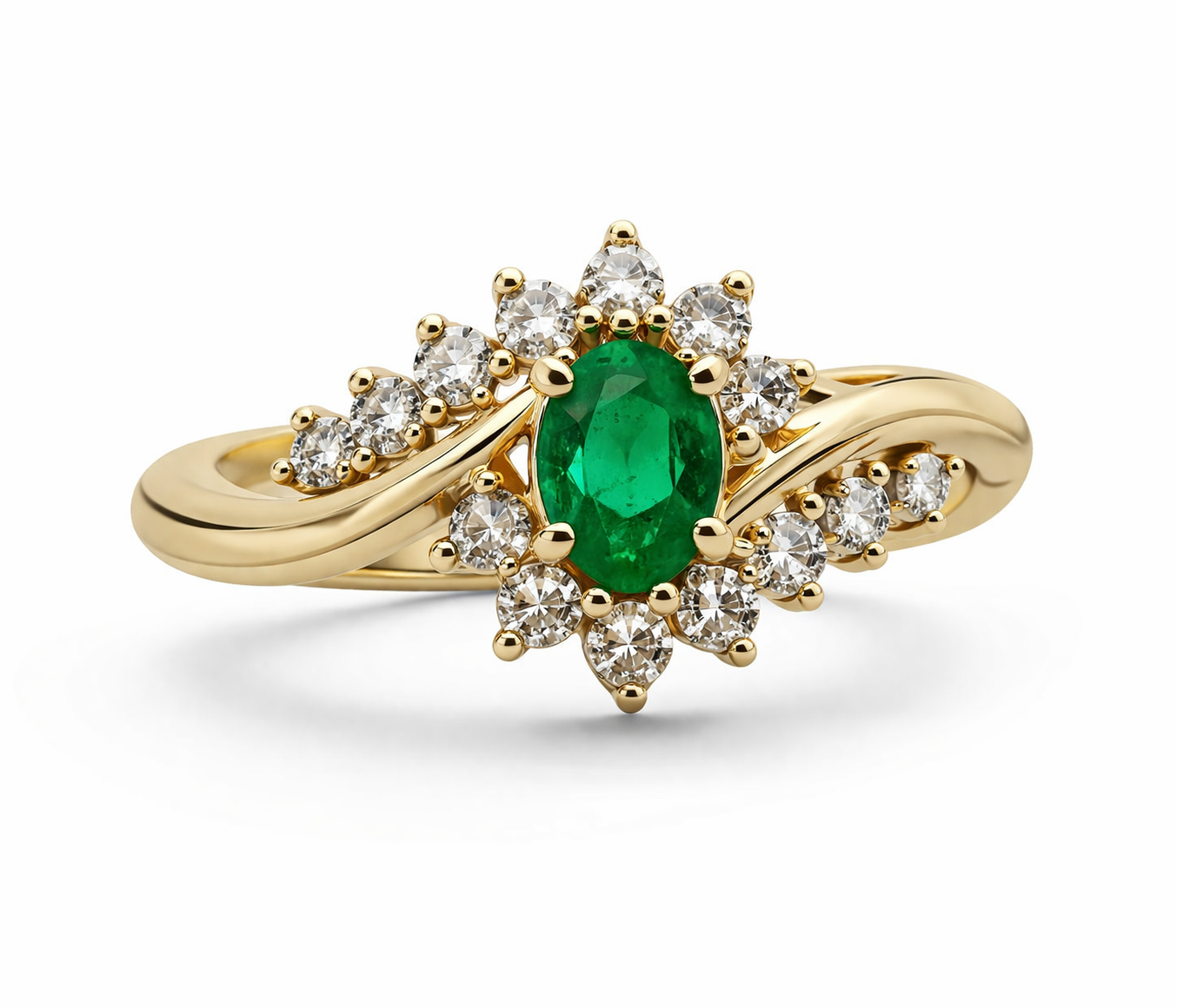 Emerald Bypass Ring