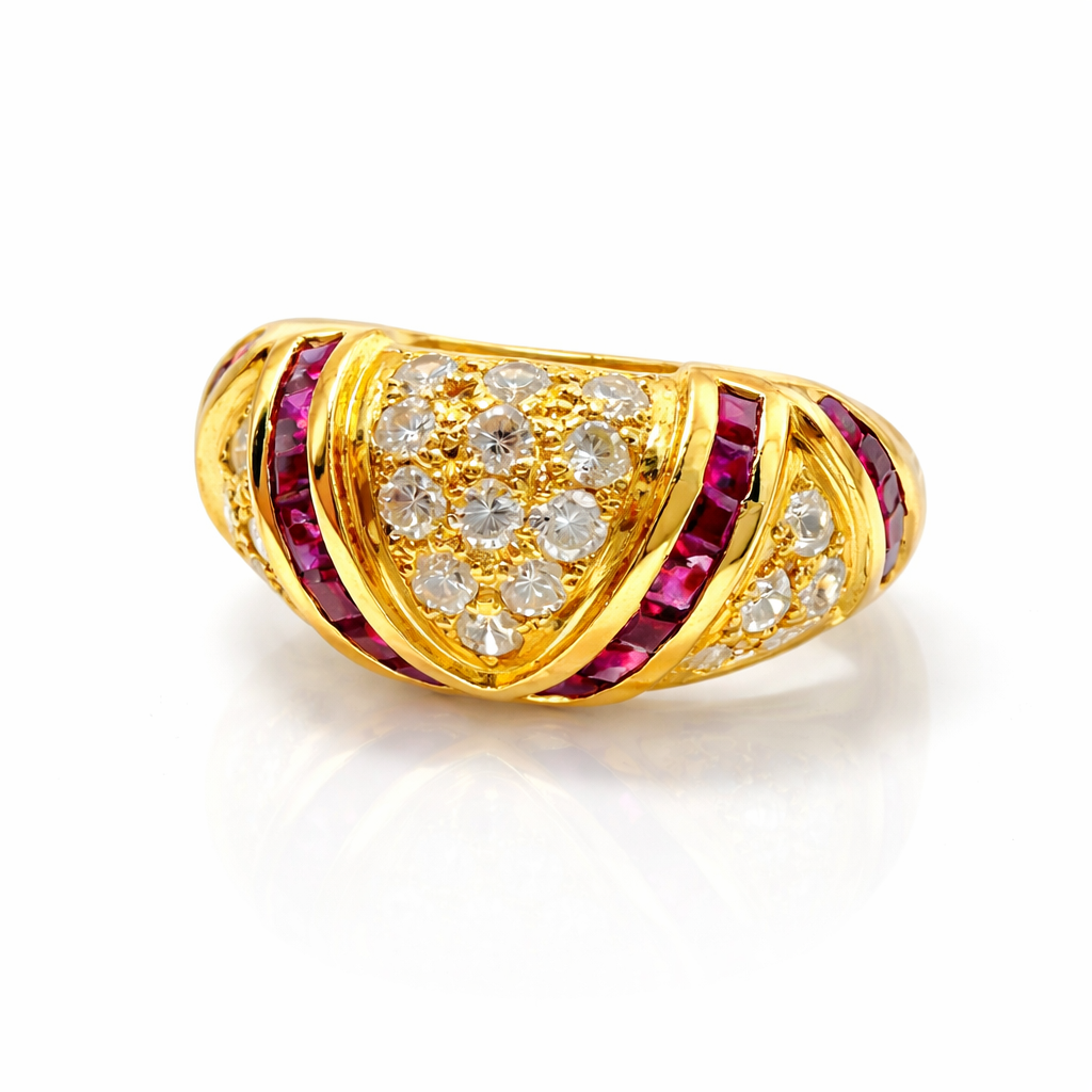 Triangle Ruby/Diamond Ring