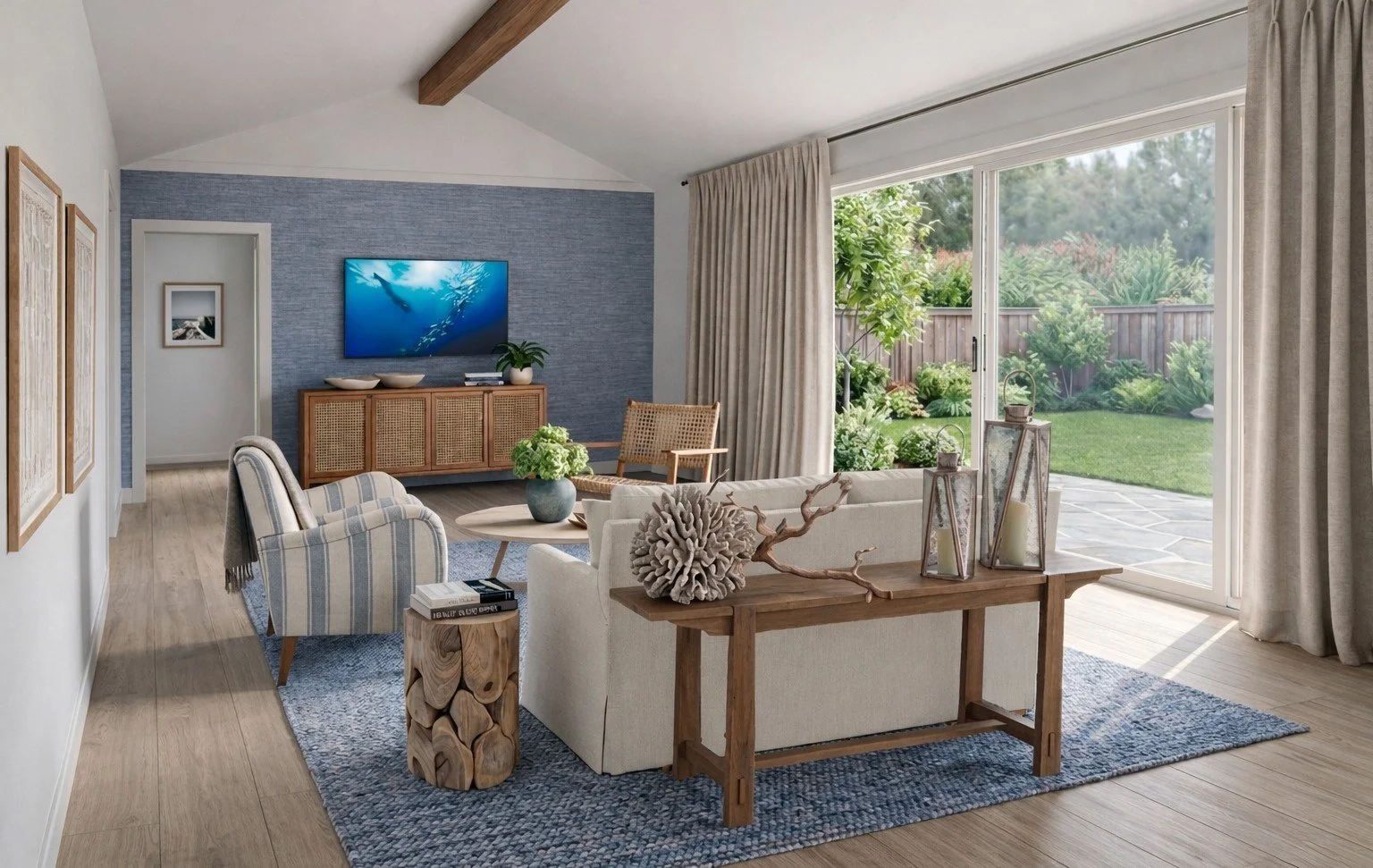 Luxury model home in the master-planned community of Hammock Lakes in New Smyrna, Florida, is designed to capture the essence of modern coastal living just minutes from the Atlantic Ocean