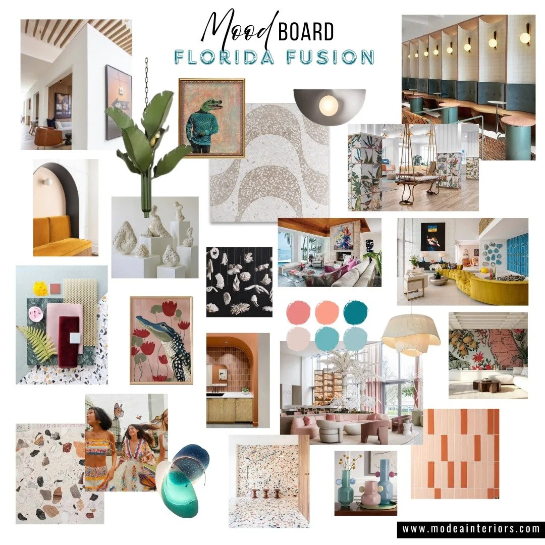 This month&rsquo;s mood board is setting the tone for an upcoming project in the Sunshine State ☀️

A dash of Florida whimsy, a touch of sun-soaked color, and a whole lot of playful patterning come together to create a layered, art-forward story.

Th