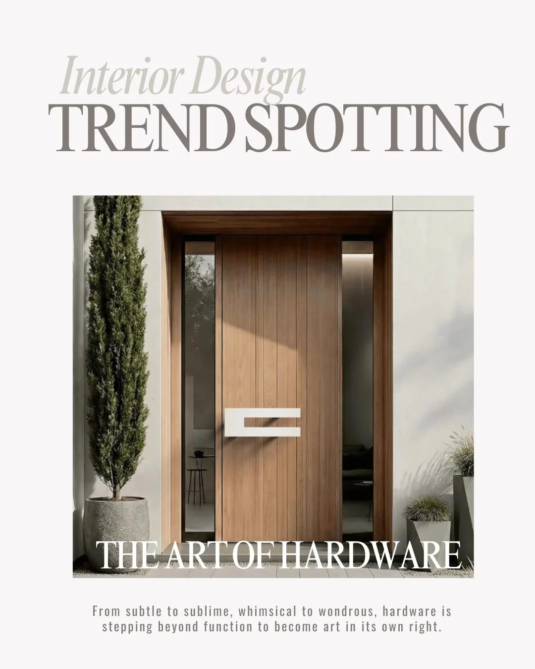𝗧𝗥𝗘𝗡𝗗 𝗦𝗣𝗢𝗧𝗧𝗜𝗡𝗚 I The Art of Hardware

From subtle to sublime, whimsical to wondrous, hardware is stepping beyond function to become art in its own right. 

Sculptural forms, tactile materials, and expressive details transform the smalles