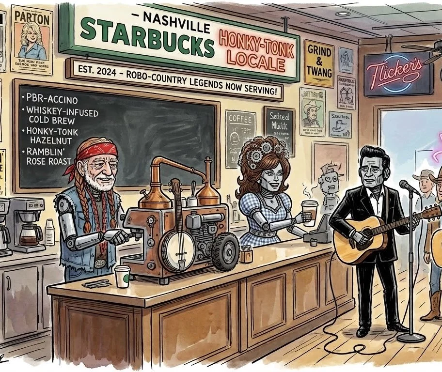 Starbucks Lays off 100+ Employees in Nashville in Favor of Country Legend Robots
