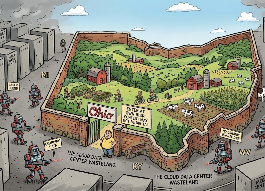 Ohioans Threaten to Build a Wall Around the State to Keep the Data Center Developers & Tech Nerds Out!
