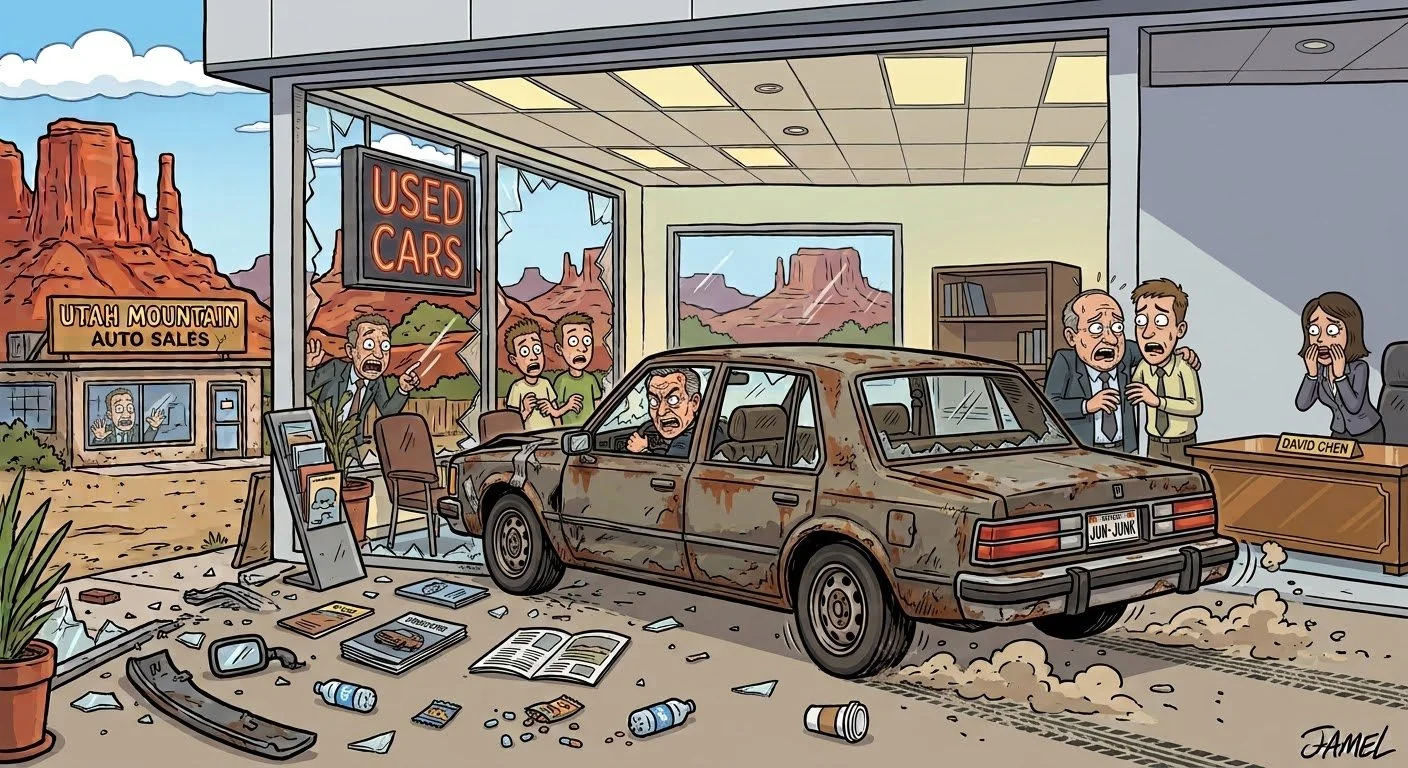 Utah Man Drives Lemon Through Dealership Window and Half the Town Lines Up to Post His Bail