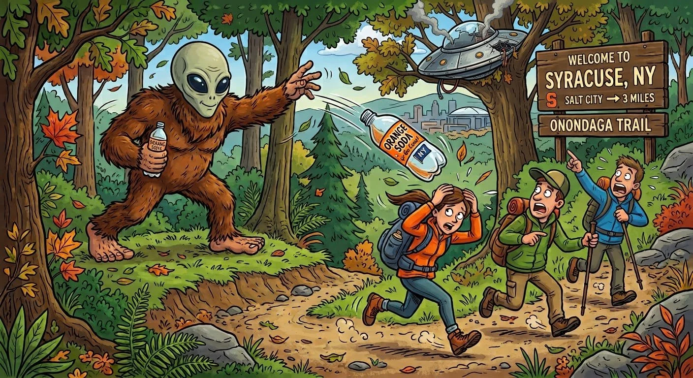 Big Foot Sighting Outside Syracuse, NY, Confirmed to Be Alien Craft Crash Survivor