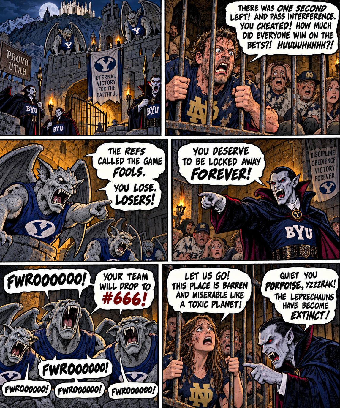 A Sketchy Ending to the Notre Dame vs. BYU Game. One for the “Books”.