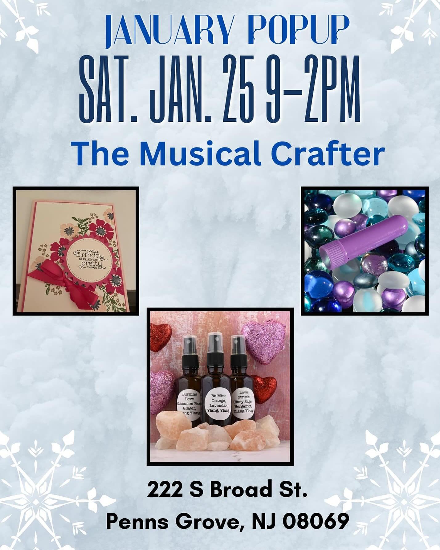 Join us this weekend for an amazing January Pop-Up at The River Church in Penns Grove NJ. The show is from 9am-2pm. There will be basket raffles and over 20 vendors. If you are in the area, come and stop by! #craftshow #handmade #essentialoils #handm