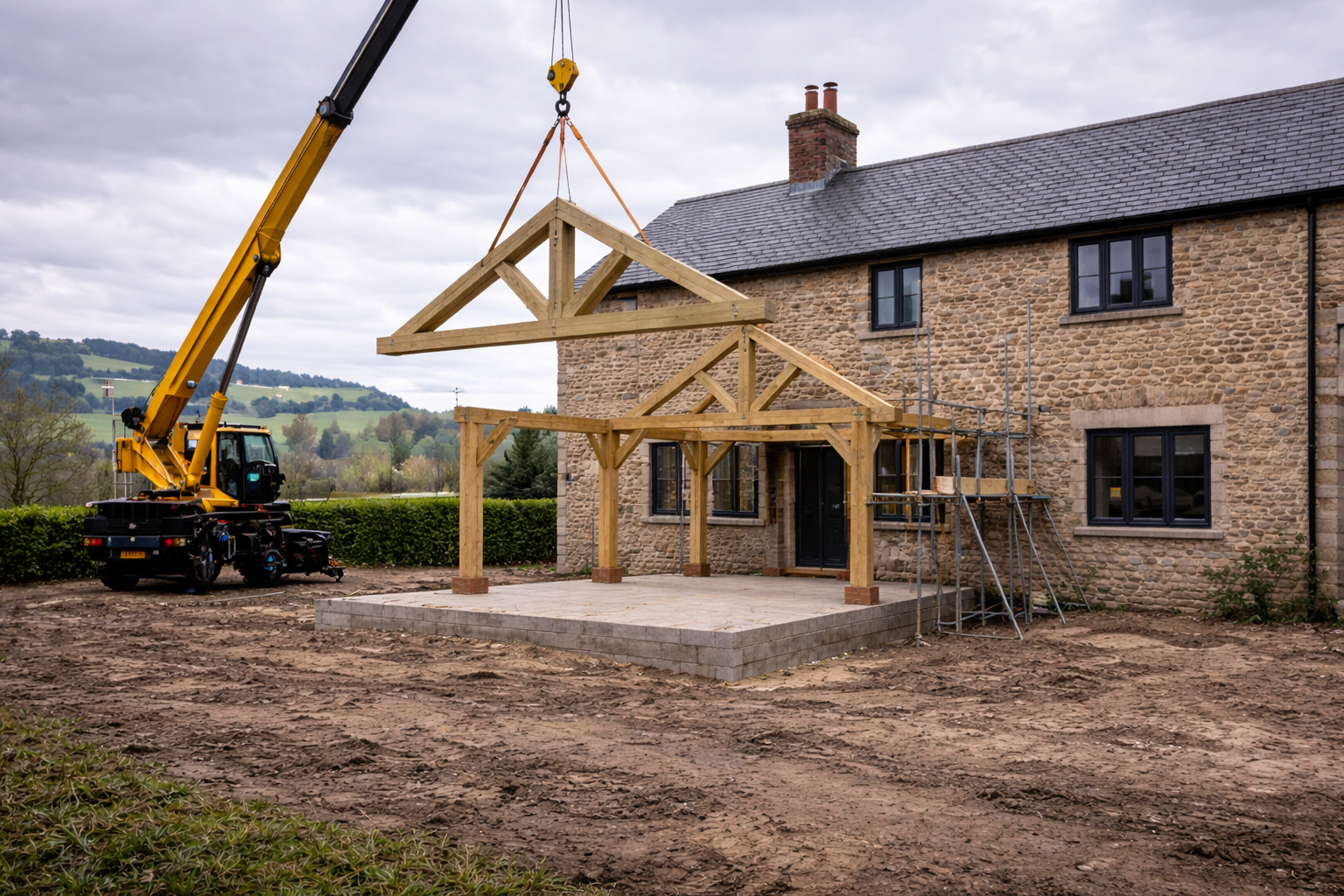 How an Oak Frame Extension Is Built (Step-by-Step in Devon)