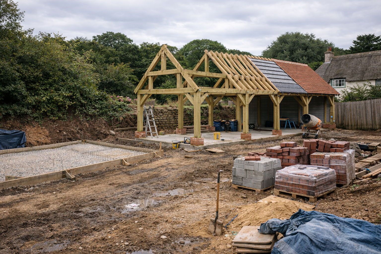 How an Oak Frame Outbuilding Is Built (Step-by-Step in Devon)
