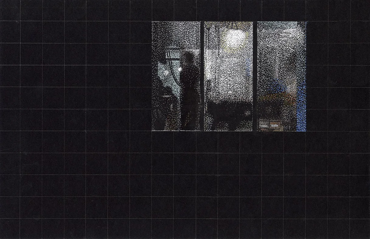 Shanti Grumbine
Floating Window #4, 2023
gel pen on black paper
17x11 inches
