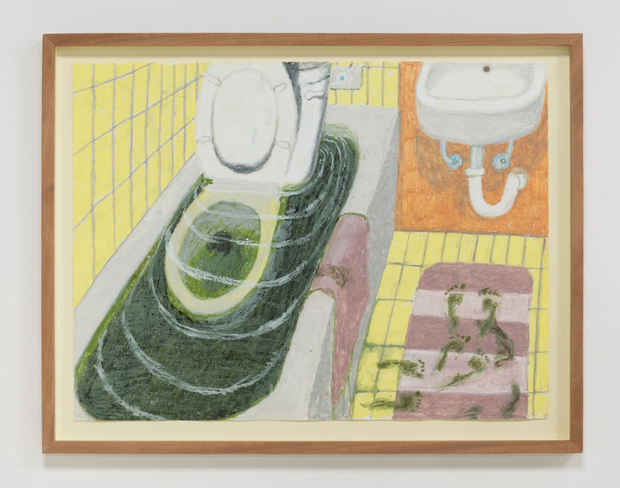 Nick Payne
Awkward Bathroom, 2025
Oil pastel on paper
18 x24 in