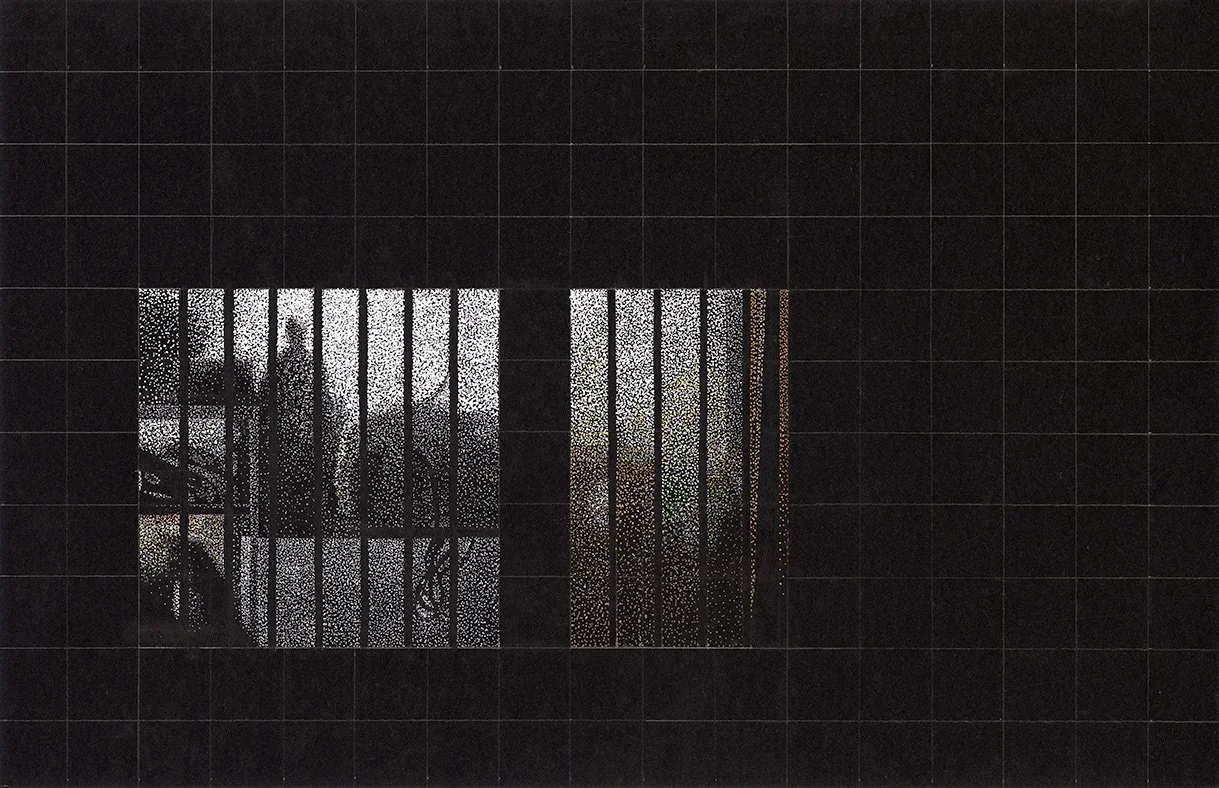 Shanti Grumbine
Floating Window #3, 2023
gel pen on black paper
17x11 inches
 