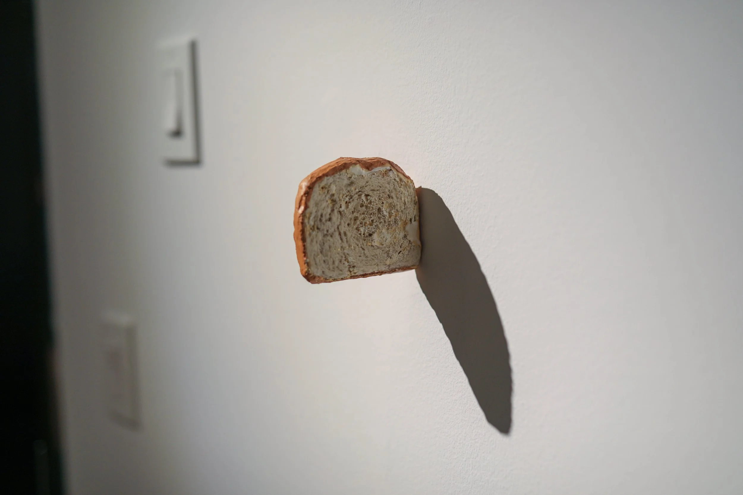 Becky Sellinger,
Heel, 2026, bread, durhams rock hard putty, acrylic paint, 4 x 3.5 x .75
