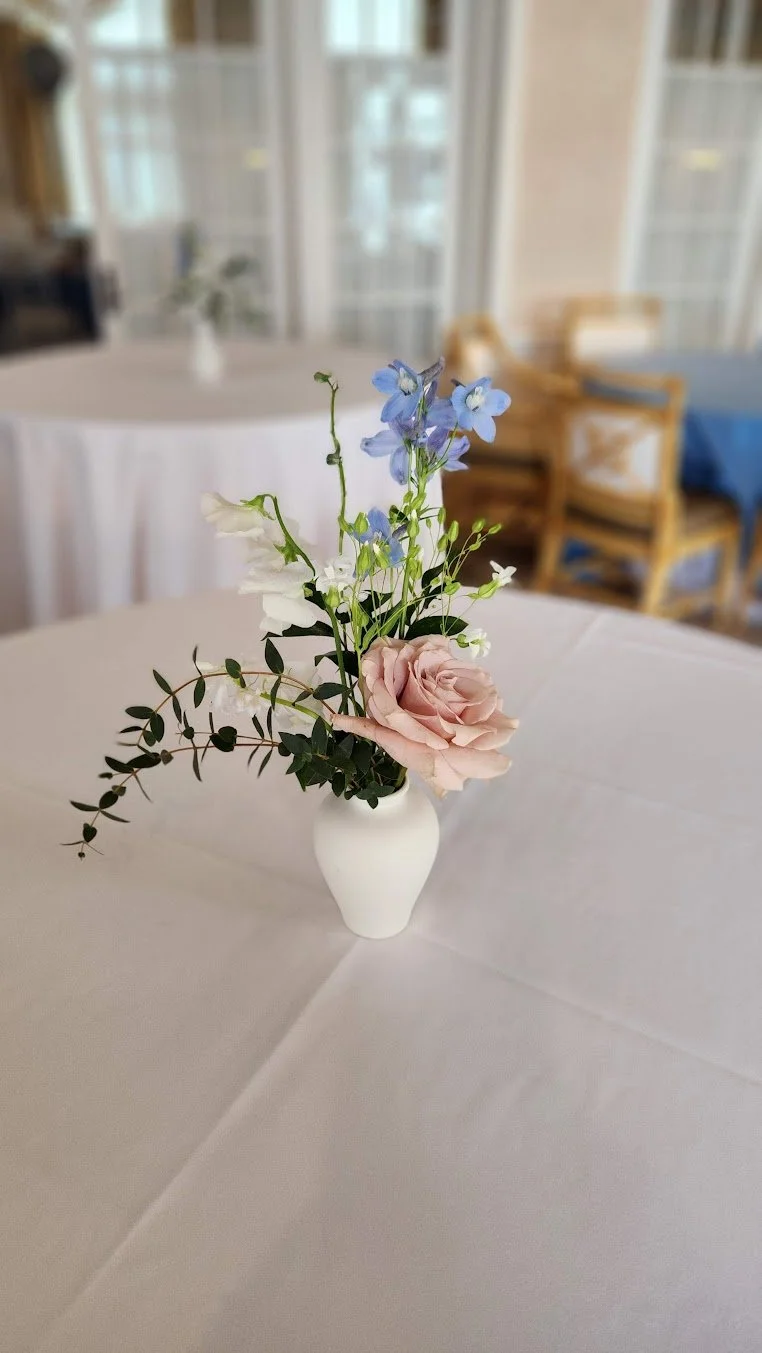 Fresh Floral centerpiece baby shower for boy