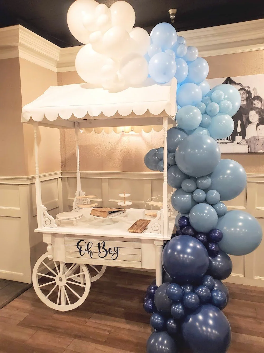large white cart with balloon.jpg