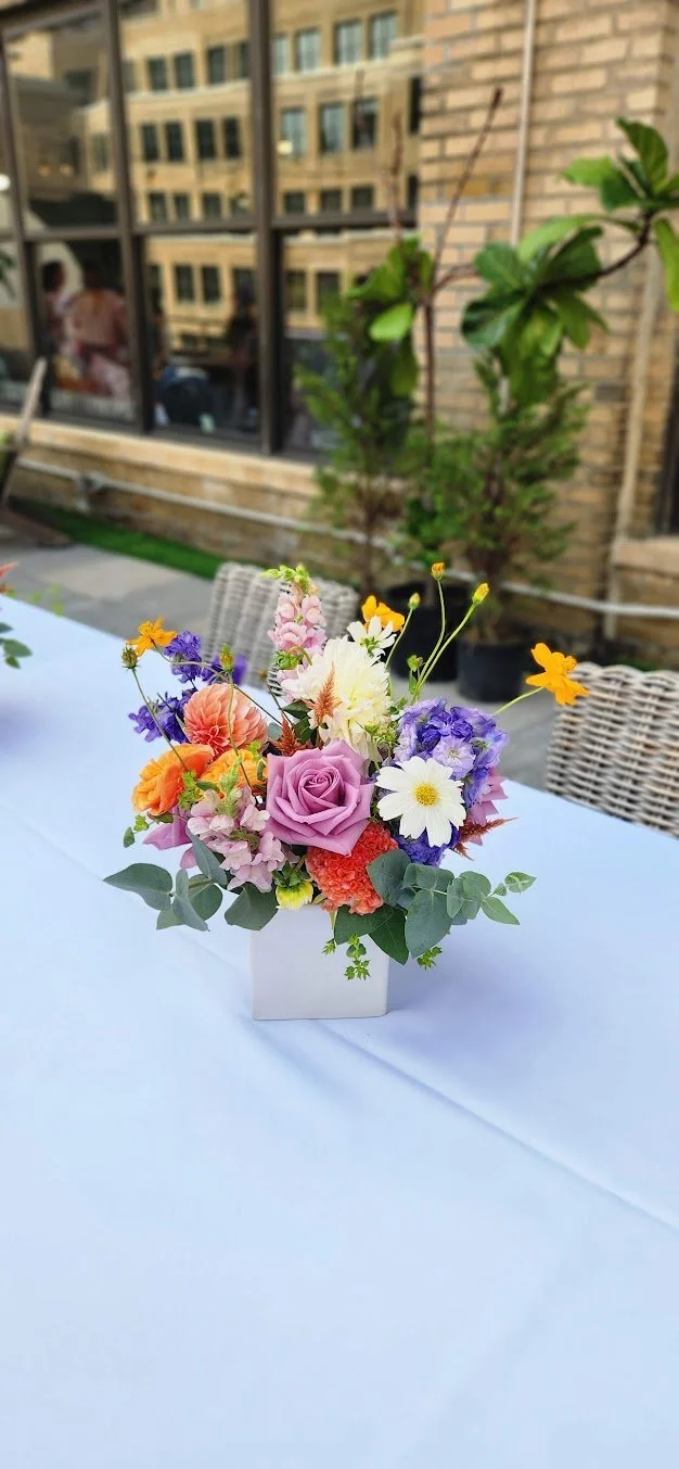 Colorful Bridal Shower Fresh Flower Arrangement