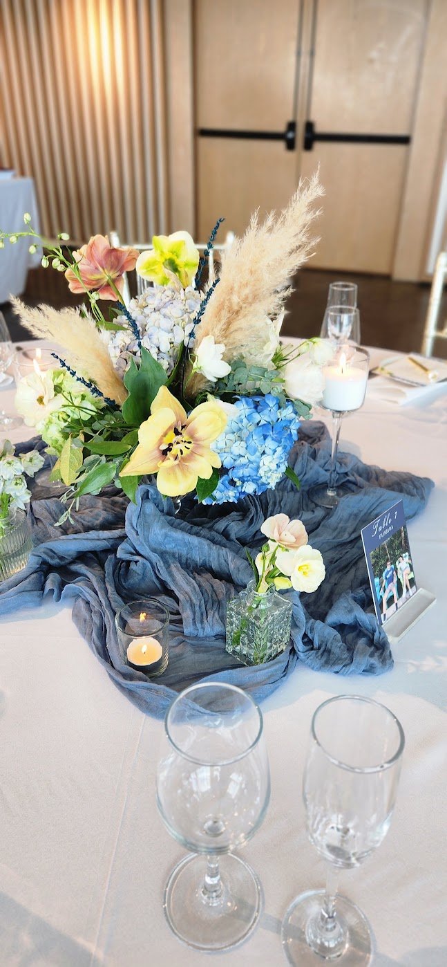 Coastal Theme Flower Arrangement Bridal Shower