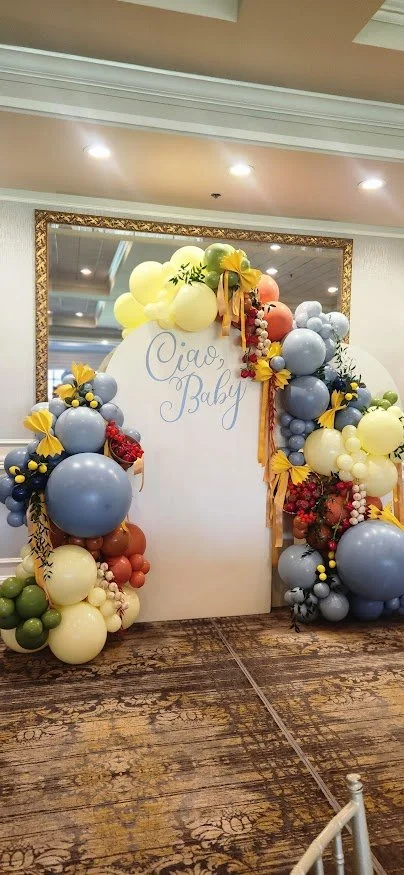 Ciao Baby italian theme baby shower balloons and decorations