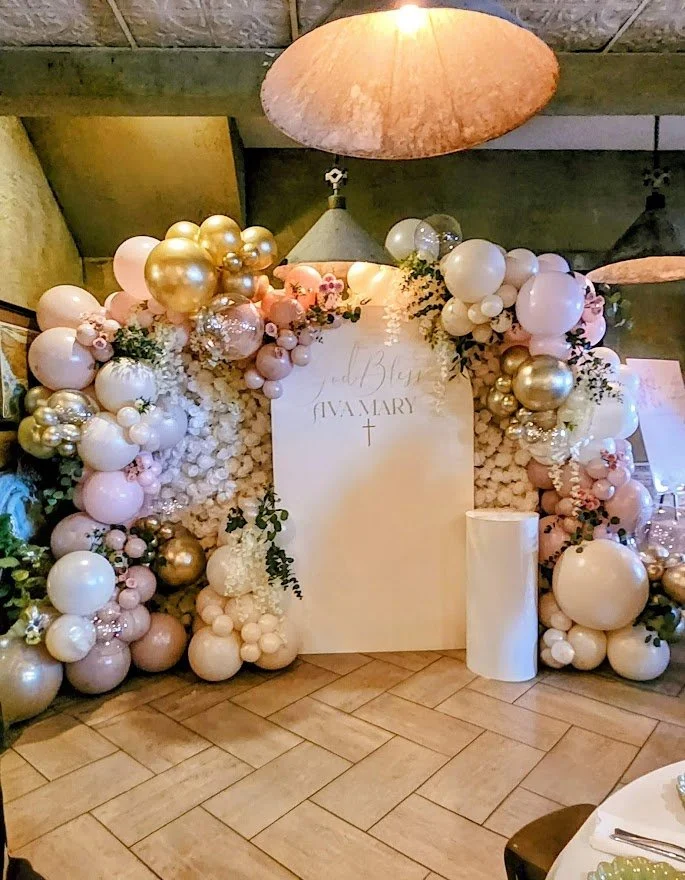 Christening backdrop decor Balloons for baptism