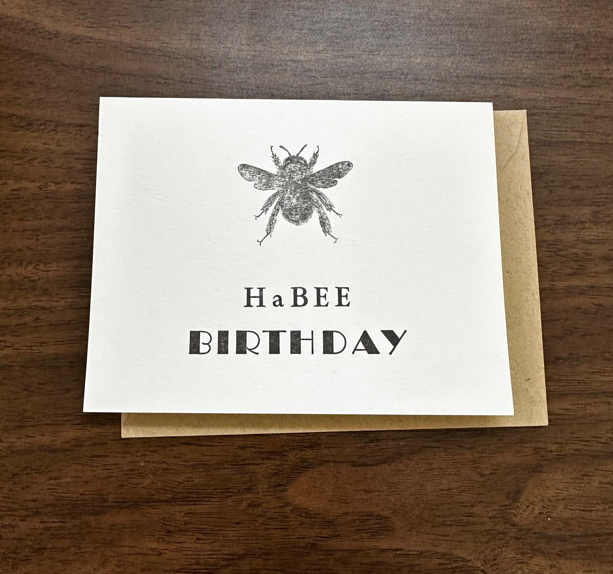 HaBEE Birthday Letterpress Card