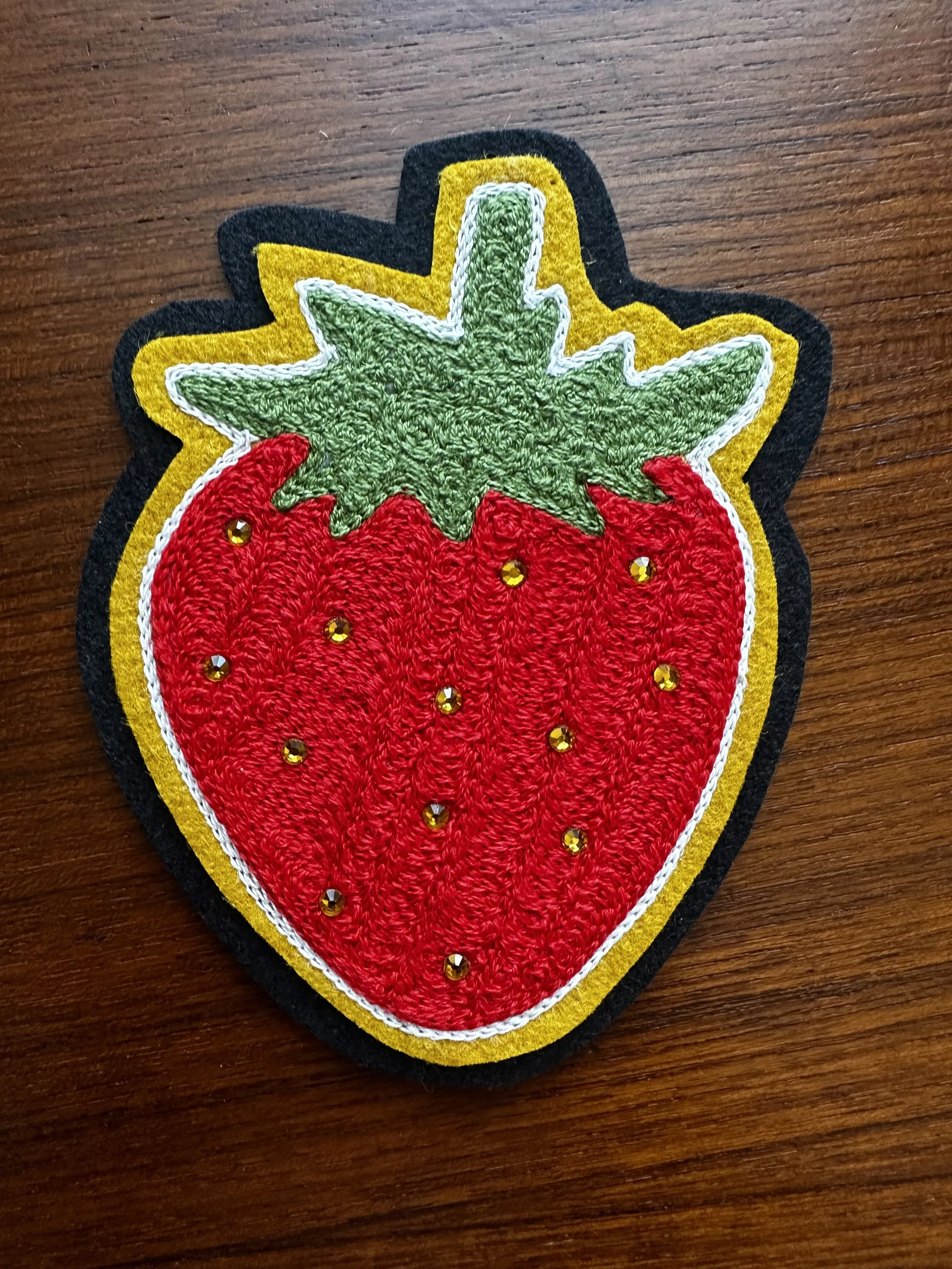 Strawberry Chainstitch Patch