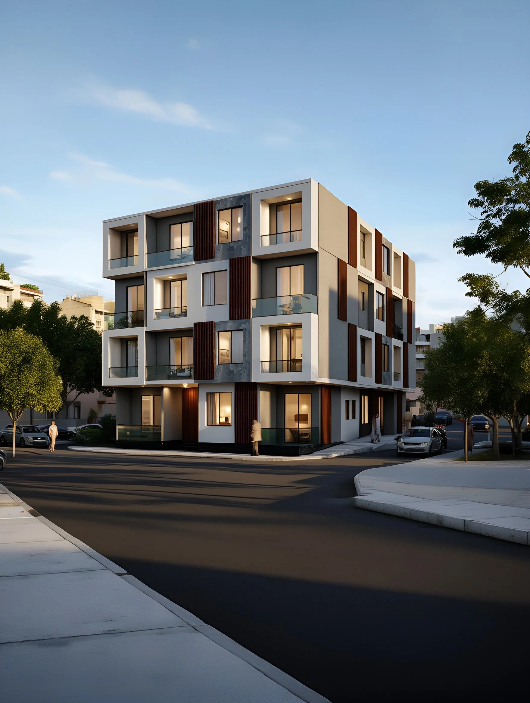 Children playing in an indoor playground with colorful equipment, including a pink slide, a blue climbing structure, and a green dome, in a mall or similar space decorated with rainbow patterns on the ceiling.