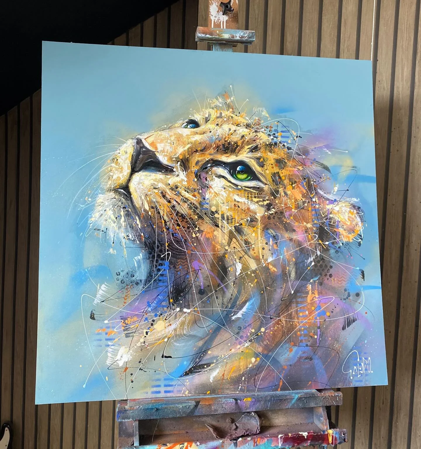&lsquo;Nerina&rsquo; 🐆 
76x76cm. 

On display at my upcoming exhibition at @sohofineart Cambridge on Saturday 25th April from 5:30-7:30pm.
 
This collection of originals really combines colour, contrast and energy with some familiar faces and some b