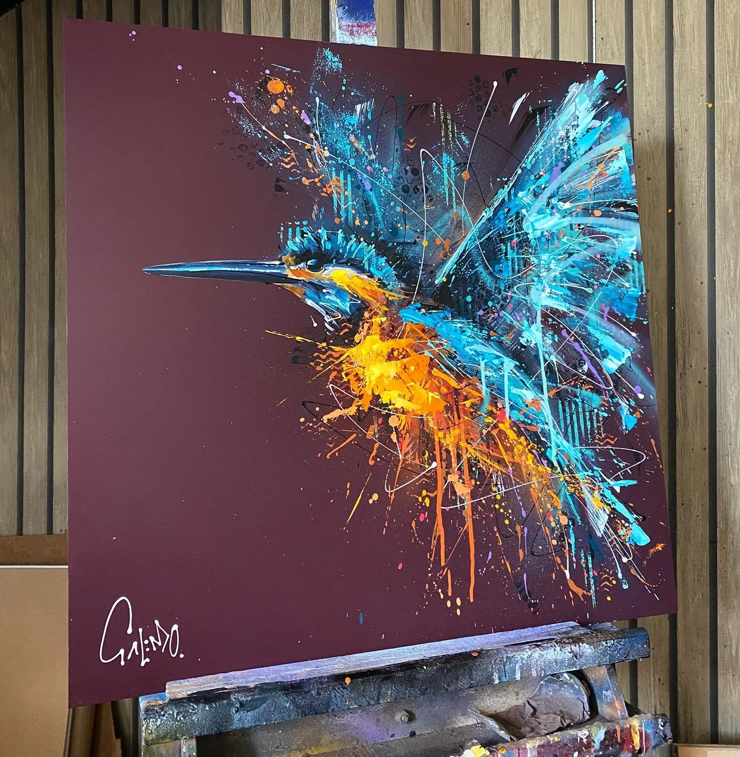 One from last week 🎨 
.
.
#kingfisher #wildlifeart #britishart