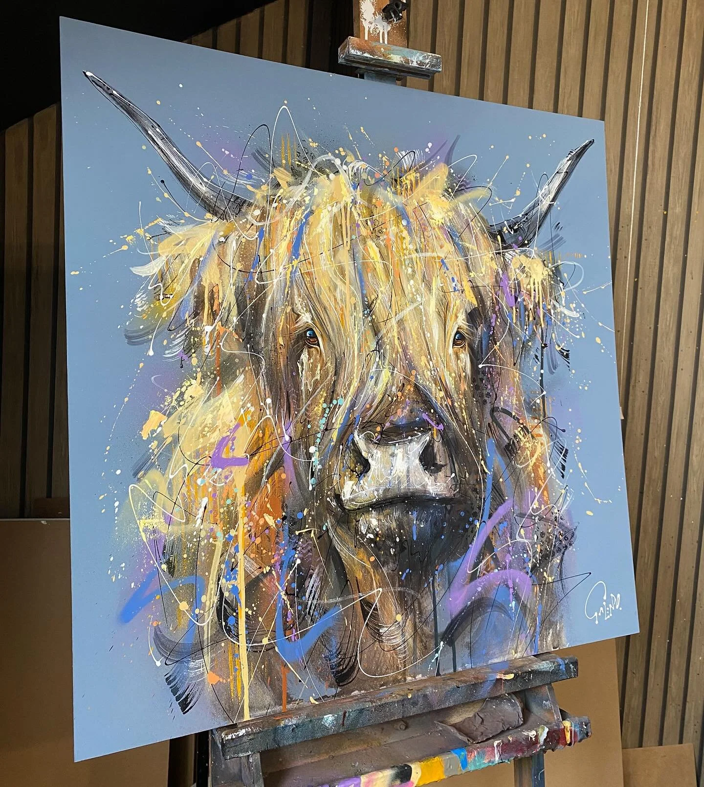 A jazzy highland cow commission a while ago ✌🏻
