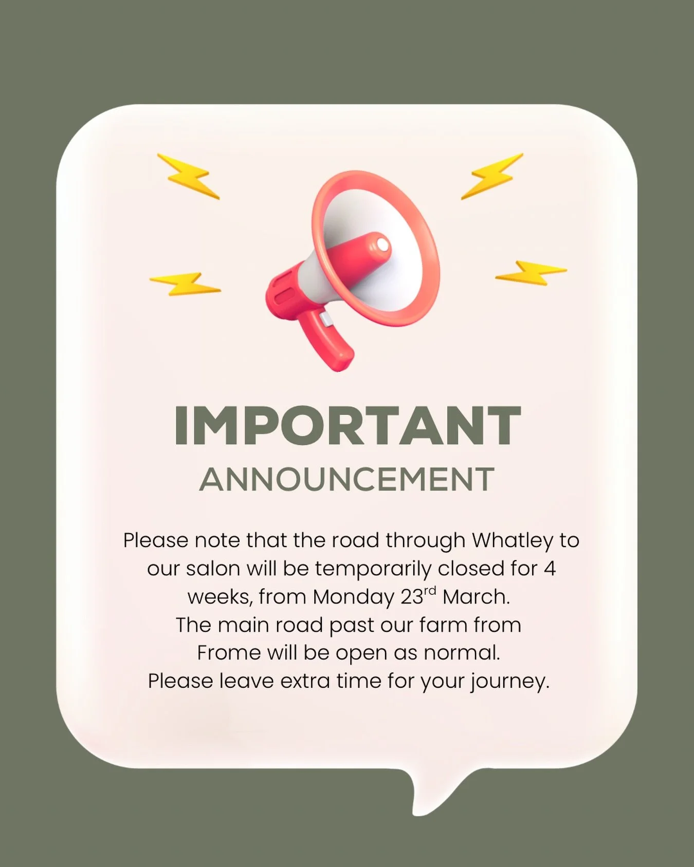 🚧⛔️ CLIENT NOTICE - ROADWORKS! 🚧⛔️
