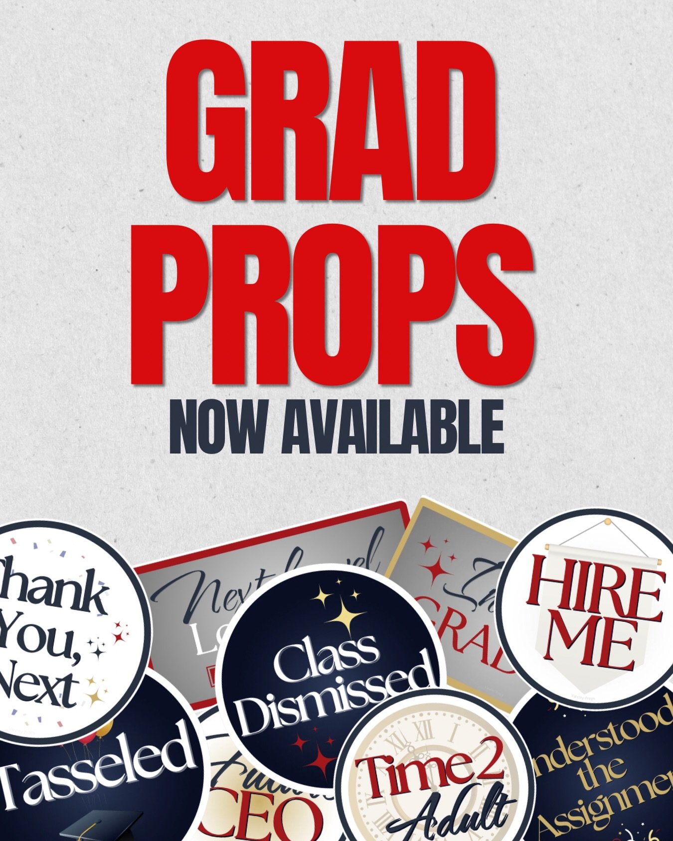 Make every grad pic unforgettable 🎉 Our 6mm thick PVC grad props are built to last and UV printed for bold, vibrant colours that pop in every photo ✨

Link in bio 🔗 

#GradProps #GraduationSeason #PhotoBoothProps