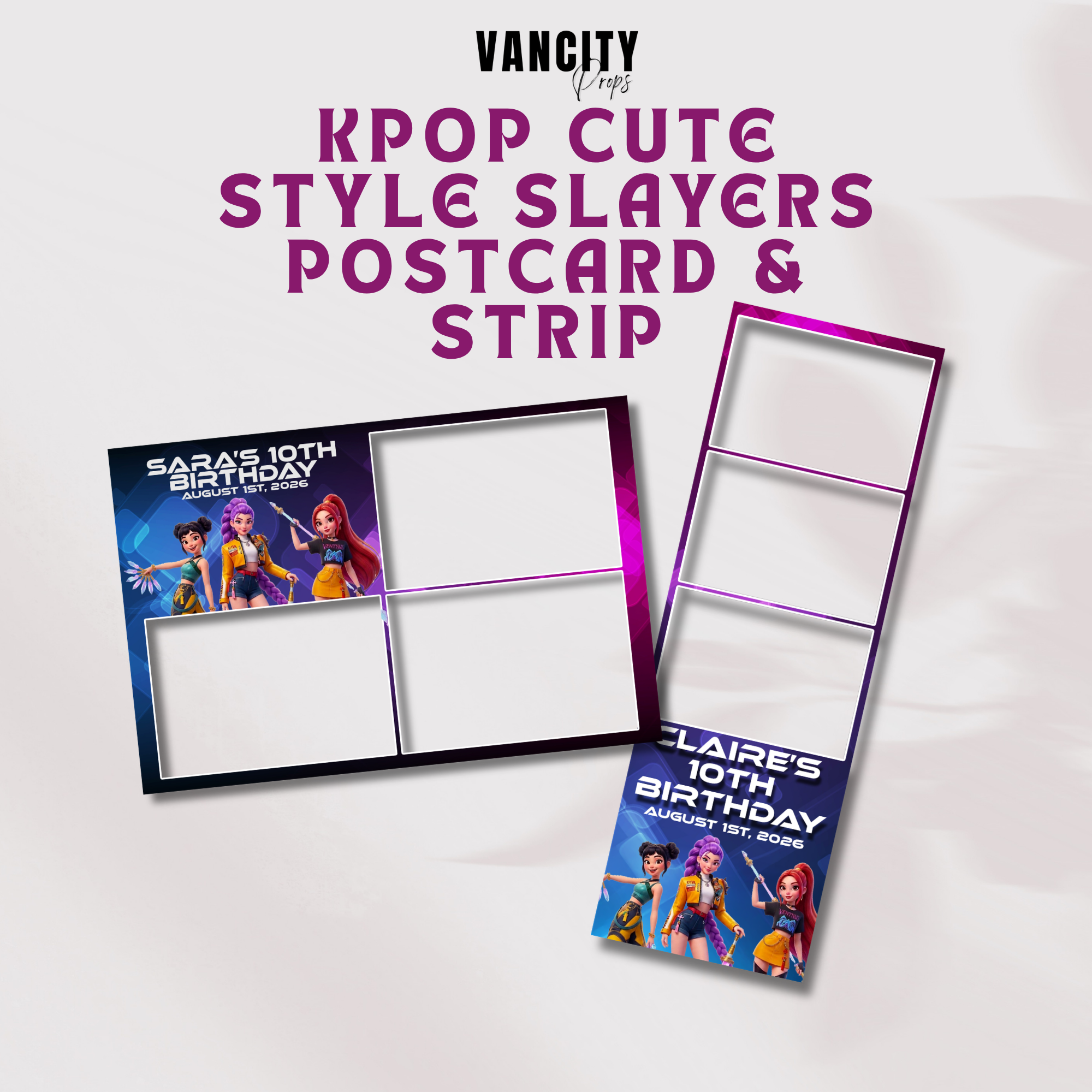 K Pop Slayer Templates Strip and Postcard