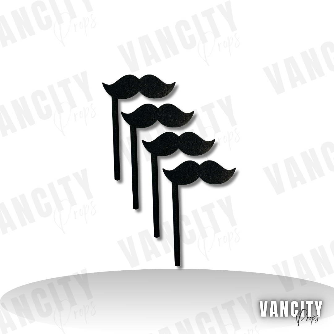 Classic Black Mustache Stick Prop