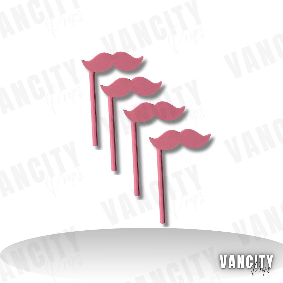 Classic Pink Mustache Stick Prop