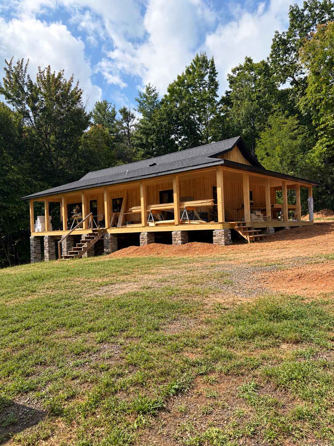 Work in progress in Purlear, NC! 🏡🔨

This project includes a complete home renovation along with a new primary bedroom suite addition featuring a walk-in closet and private bathroom. We are excited to watch this home transformation come together, o