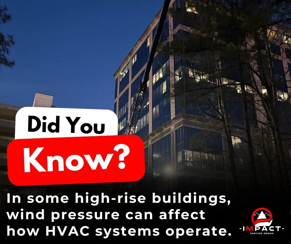 🏢 In Atlanta high-rise buildings, wind pressure can affect how HVAC systems operate.

As air moves around tall buildings, it creates pressure differences from floor to floor. Without the right HVAC design, that can lead to drafts, uneven temperature