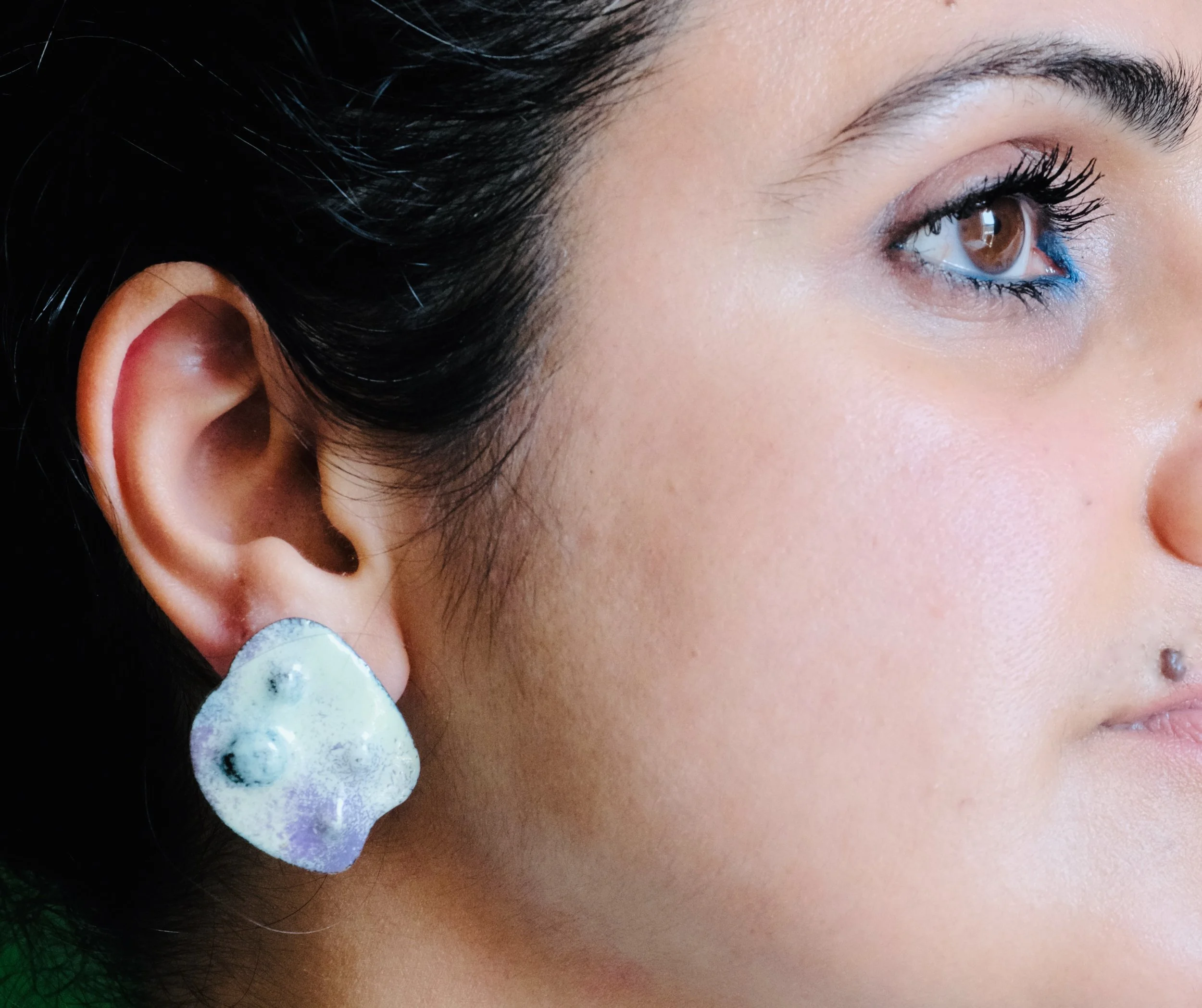 Lichen + Iris Prickly Pear Studs - Enamel