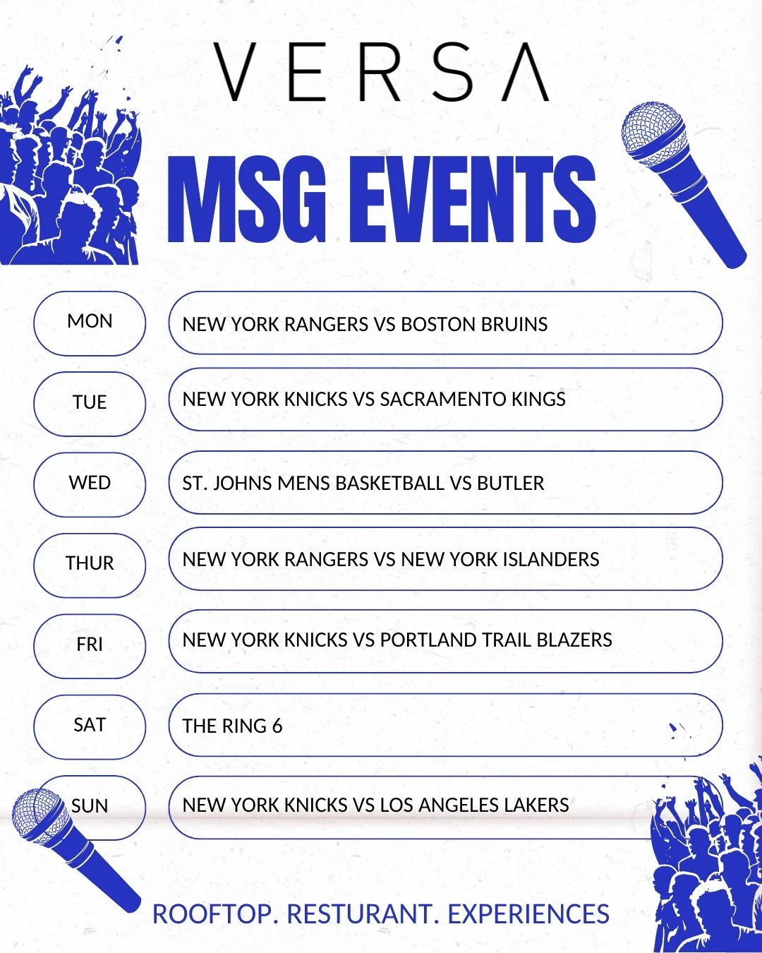 It&rsquo;s a week of rivalries🔥

No matter who you&rsquo;re rooting for, catch every game with the best pre- and post-game at Versa!