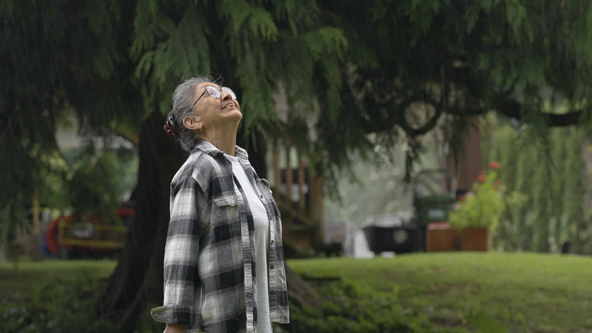 Kathy Silver in the rain