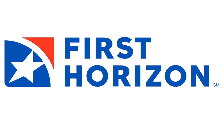 First Horizon logo with a stylized star inside a square, in red, white, and blue colors.