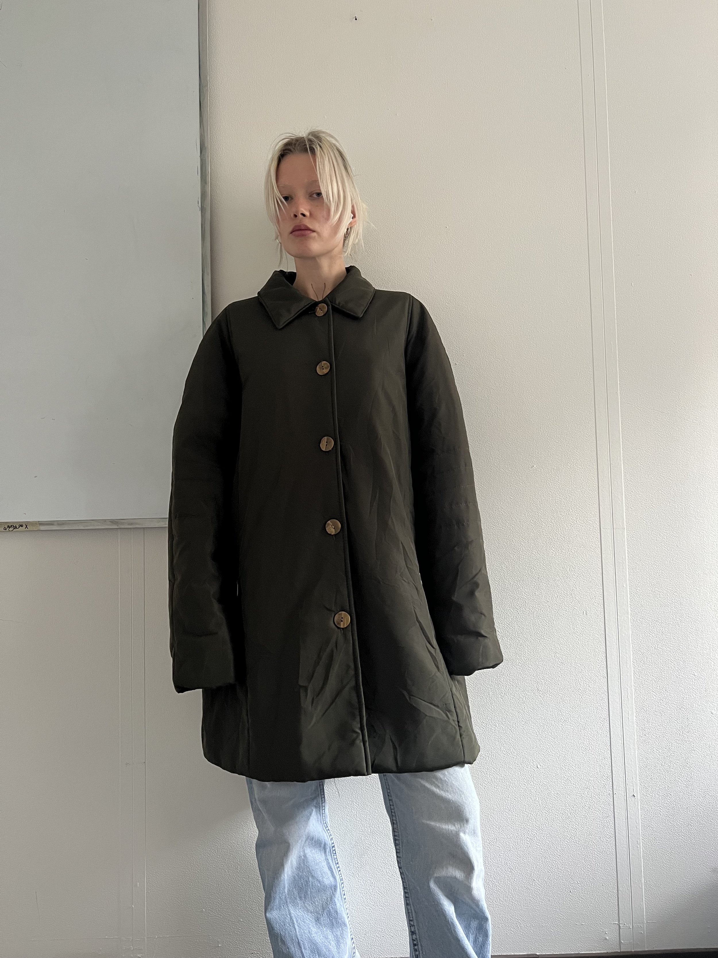 Authentic Italian Vintage Khaki Green Spring coat