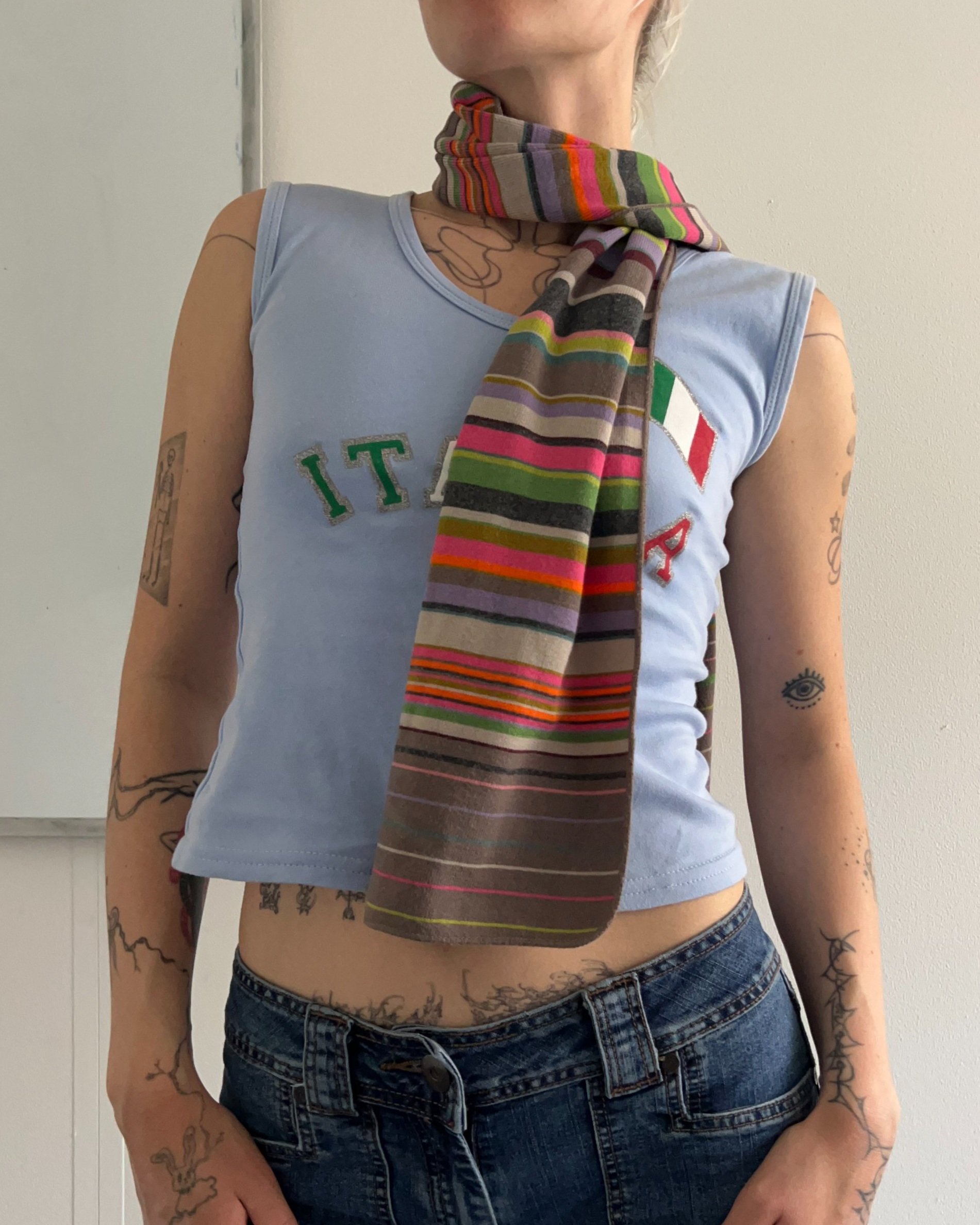 2000’s colorful striped scarf