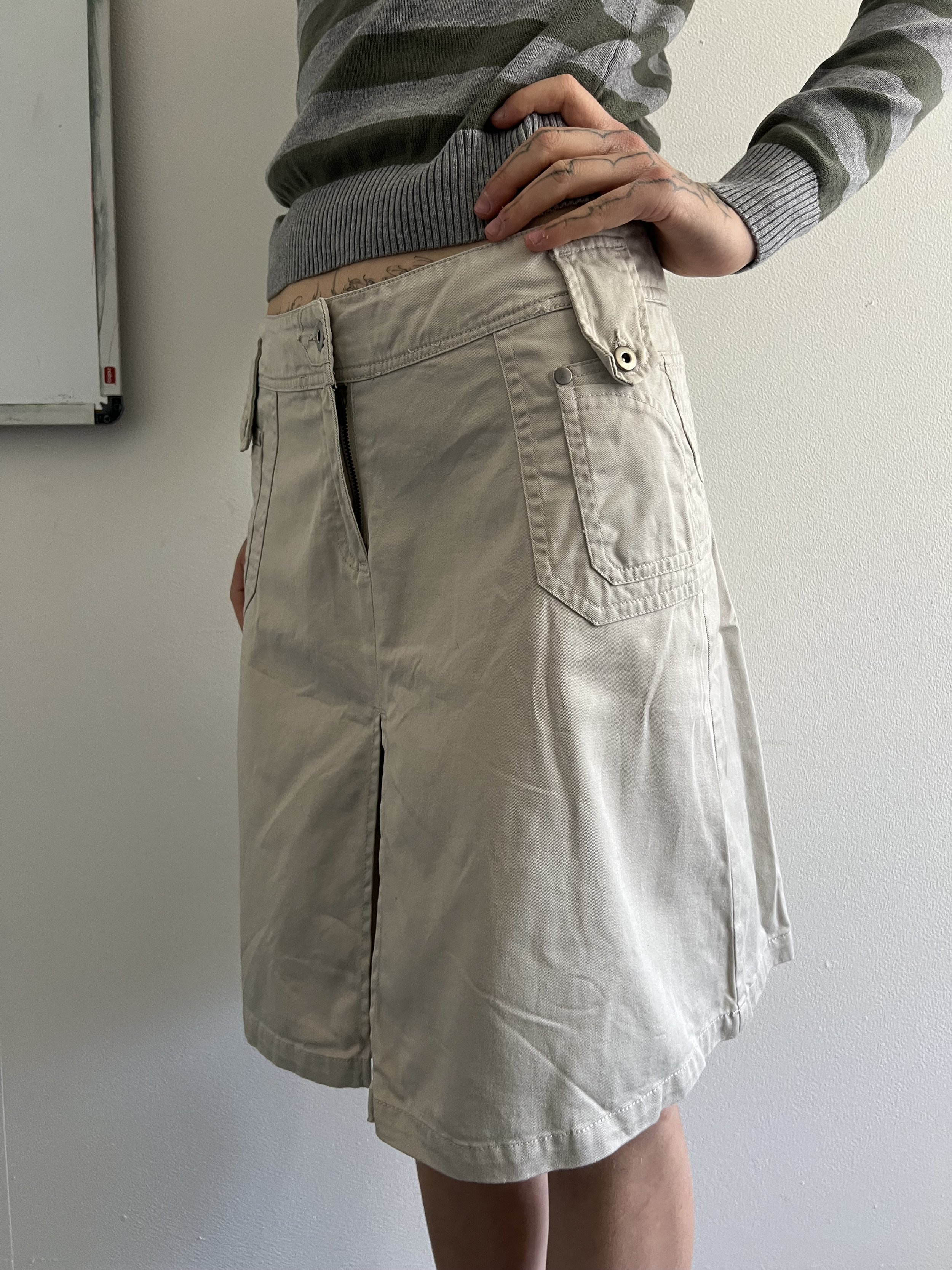 Cream midi skirt