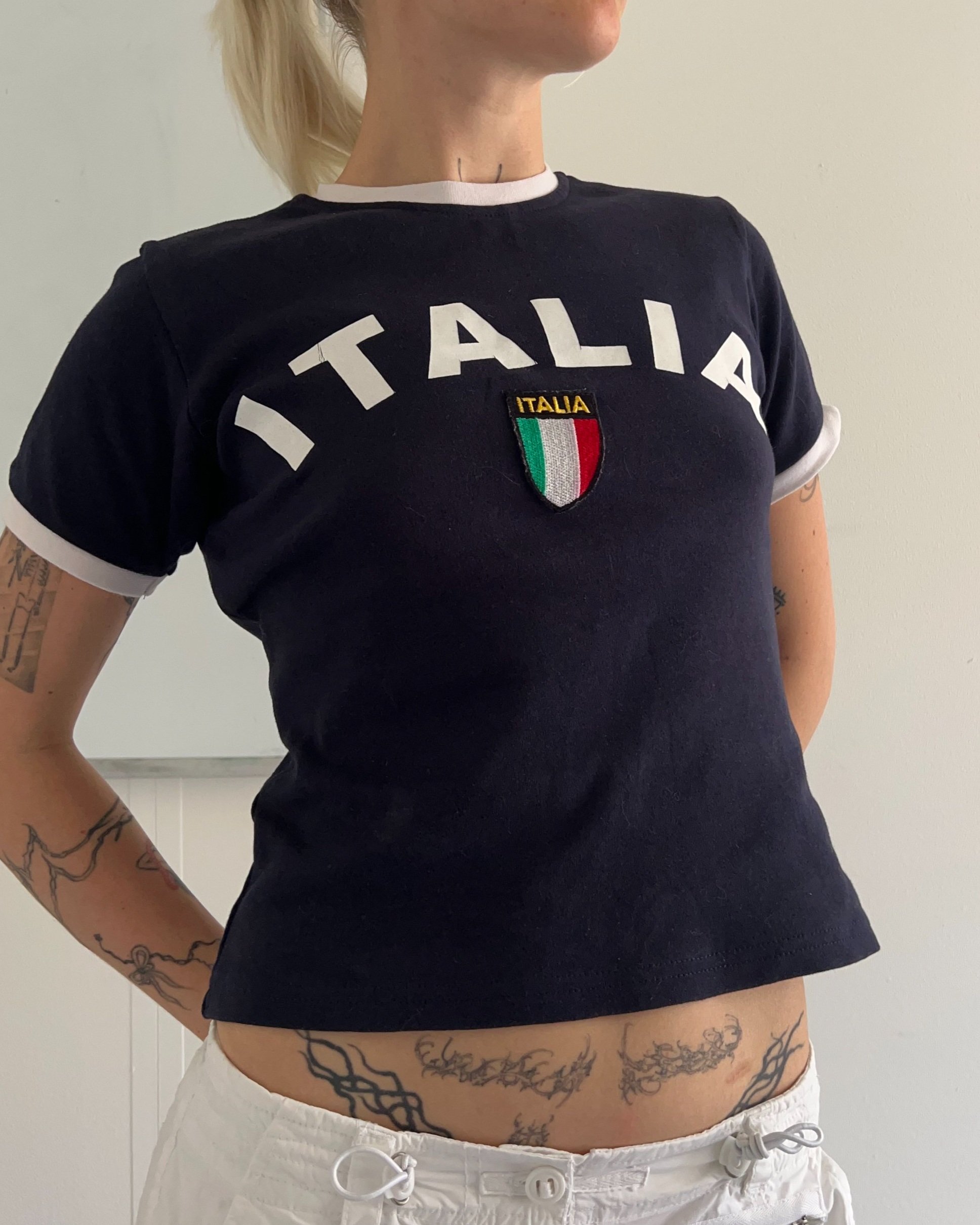 Navy blue Italy baby tee