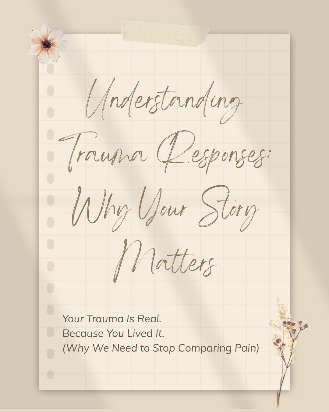 We all carry wounds that don&rsquo;t show on the surface. And too often, we convince ourselves they don&rsquo;t matter because &ldquo;someone else had it worse.&rdquo;
But trauma isn&rsquo;t a competition &mdash; it&rsquo;s a human experience. 💛
You