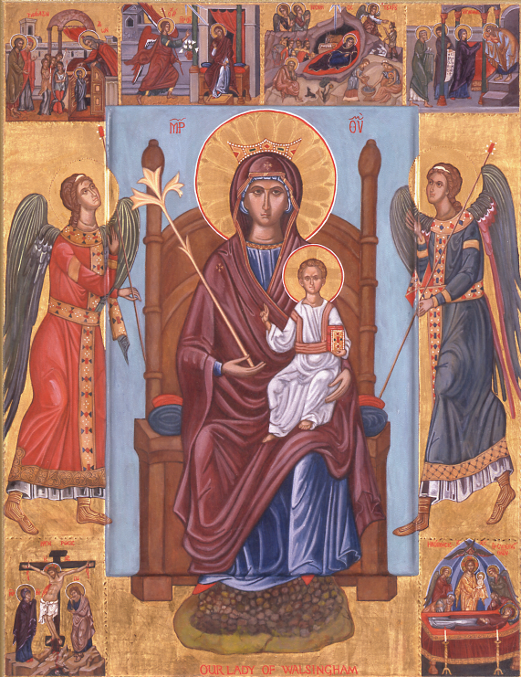 Icon Reproduction Our Lady of Walsingham. Also Called by Orental Iconodouls: The Theotokos Enthroned