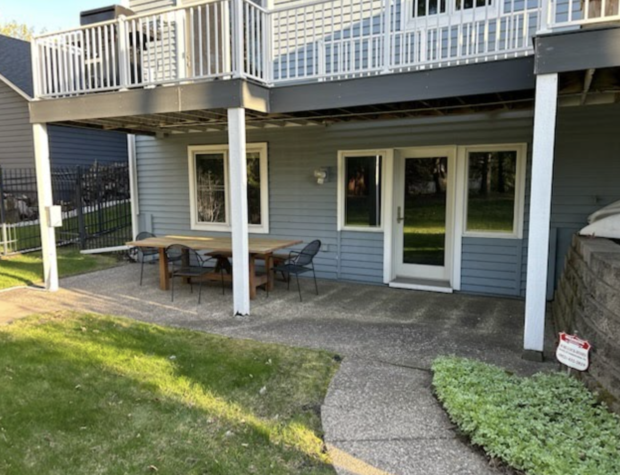 Before rotten deck post replacement in West Bloomington MN