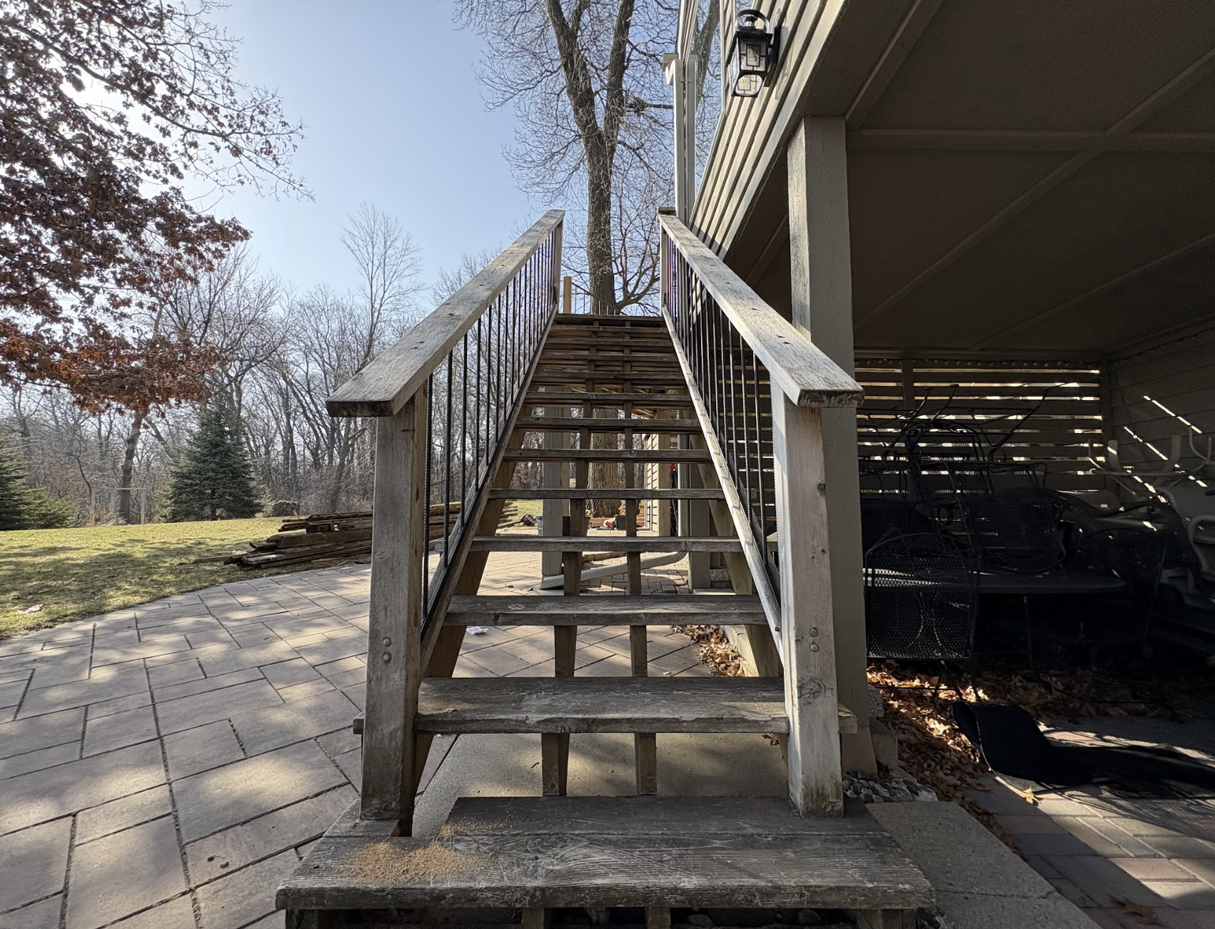Before deck repair in Lakeville MN