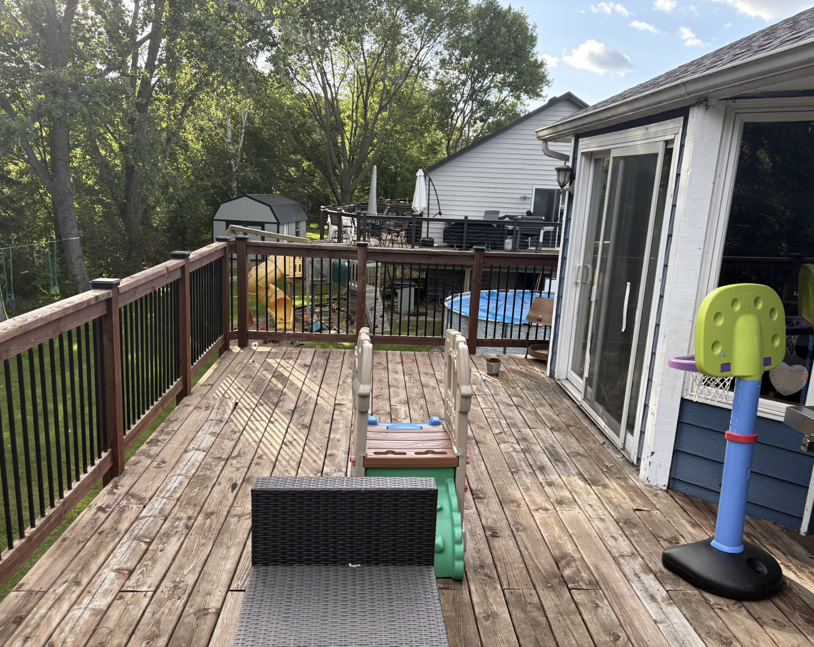 Before deck repair in Farmington MN